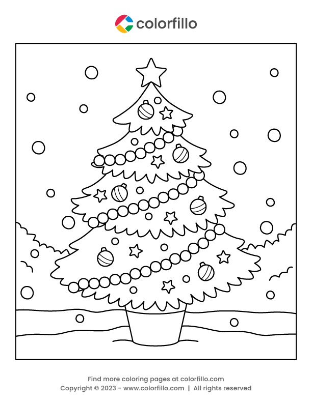 Free Online Christmas Tree Coloring Page - colorfillo