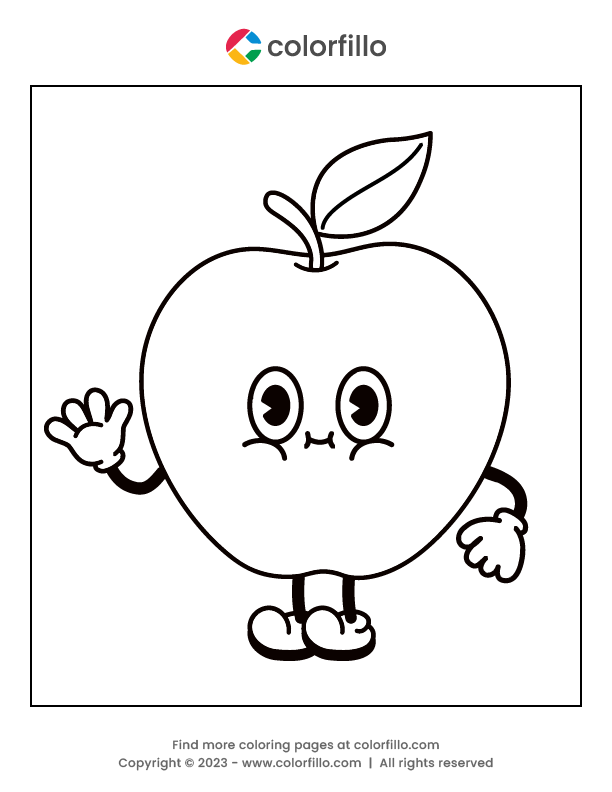 Free Online Apple Coloring Page - colorfillo