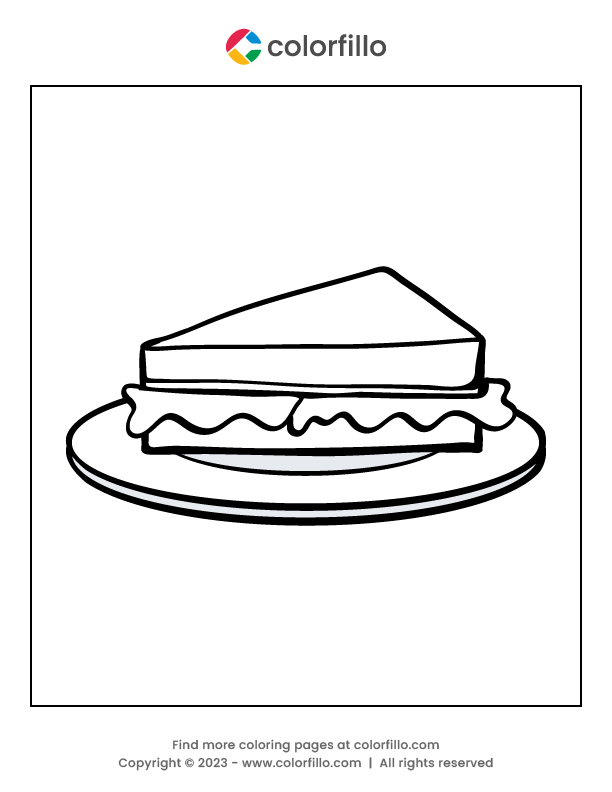 Free Online Sandwich Coloring Page - colorfillo