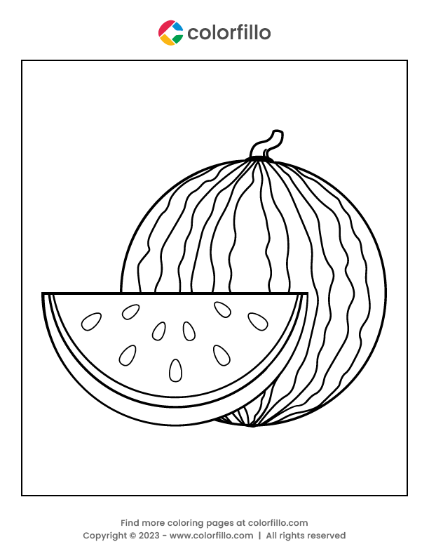 Free Online Watermelon Coloring Page - colorfillo