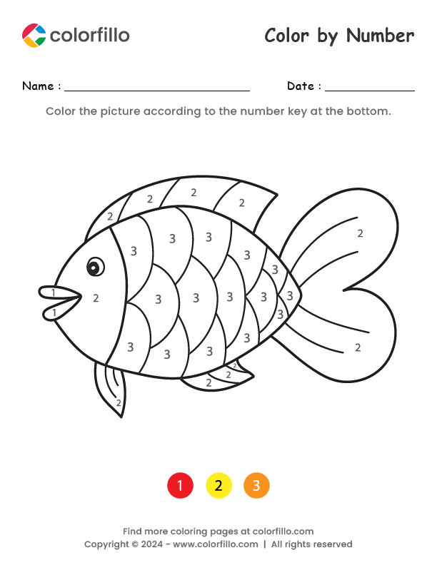 Free Online Fish Color by Number - colorfillo