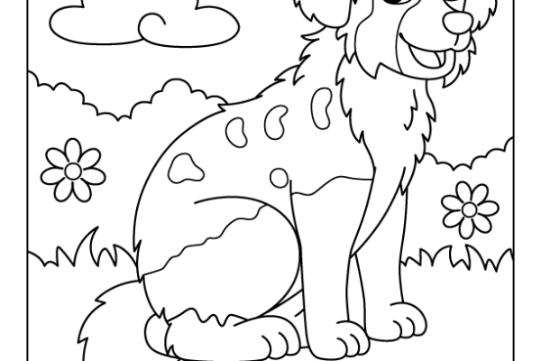 Australian Shepherd Dog Coloring Page