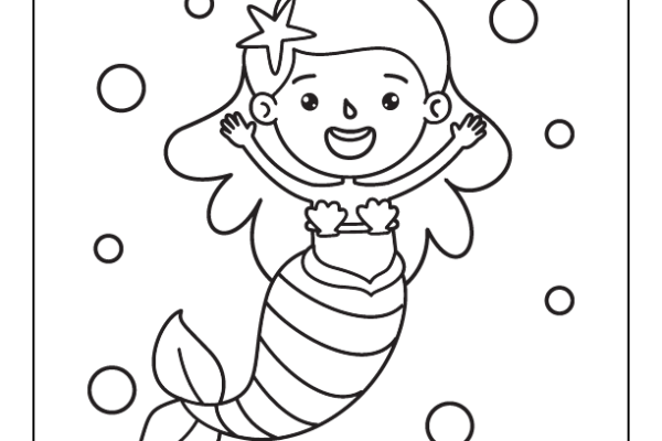 Baby Mermaid Coloring Page