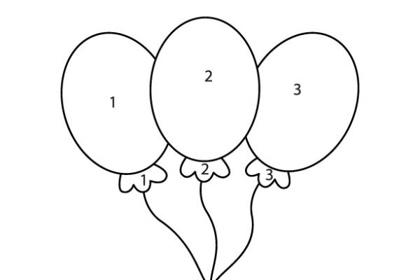 Balloons Color by Number