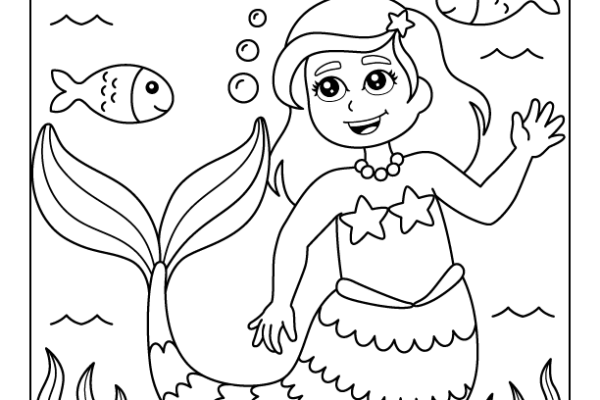 Beautiful Mermaid Coloring Page