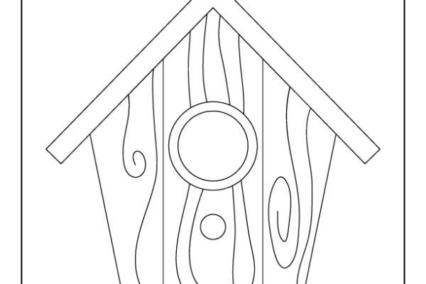 Bird House Coloring Page