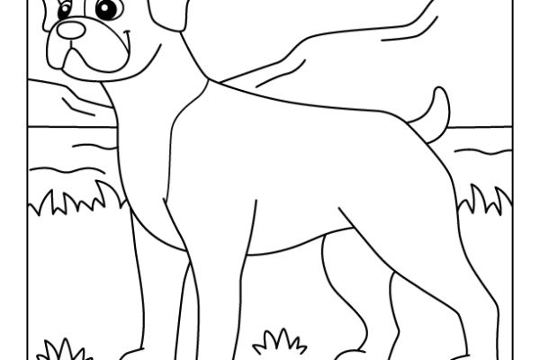 Boxer Dog Coloring Page