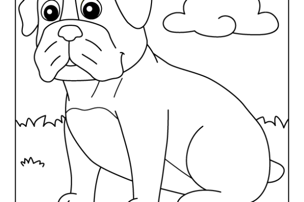 Bull Dog Coloring Page