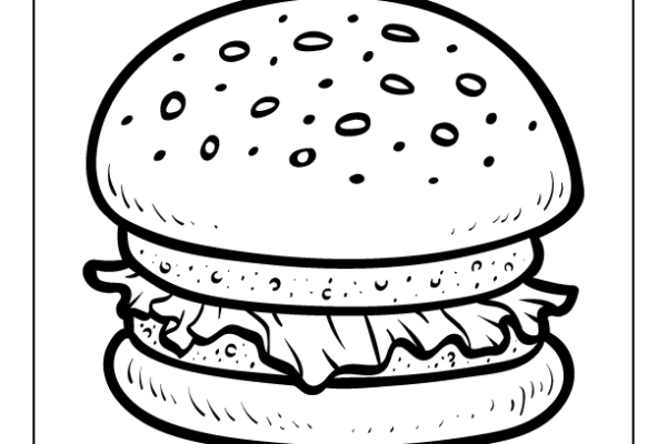 Burger Coloring Page