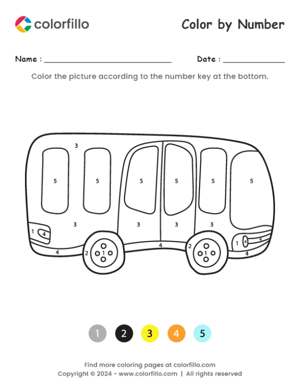 Bus Color by Number