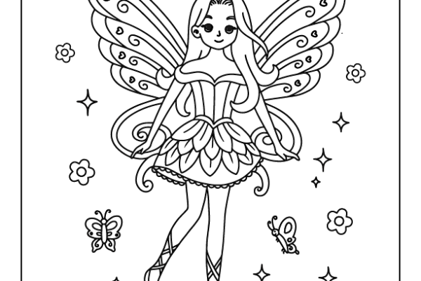 Butterfly Fairy Coloring Page