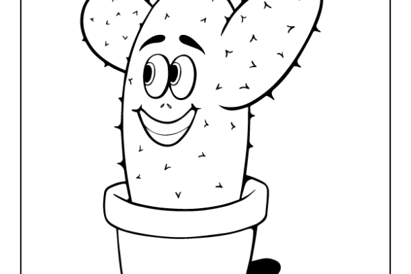 Cactus Toy Coloring Page