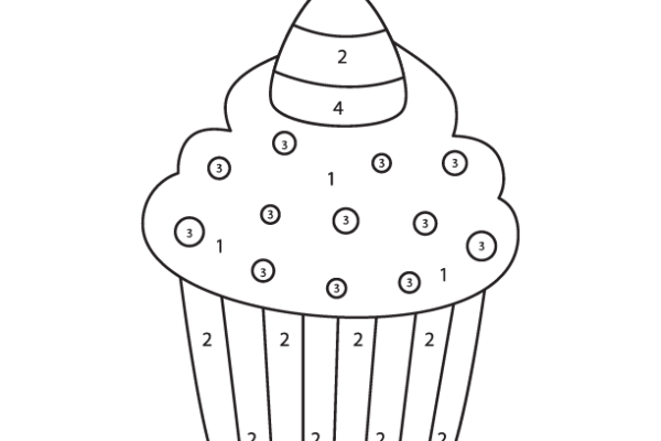 Candy Cupcake Color by Number