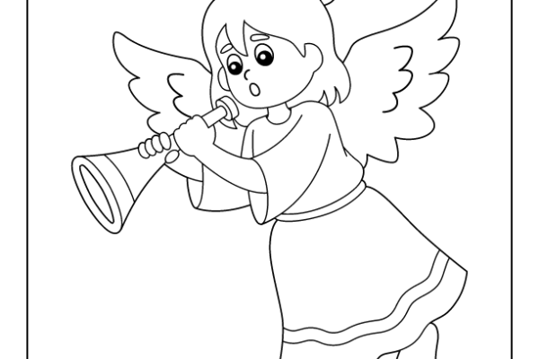 Christmas Angel Coloring Page