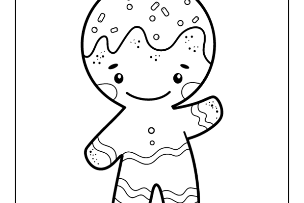 Christmas Gingerbread Coloring Page