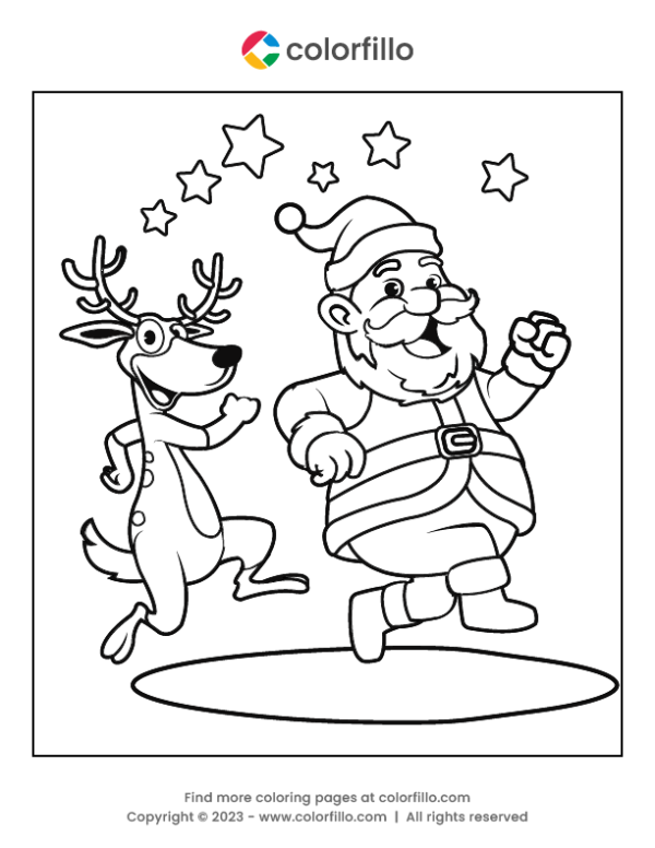 Christmas Santa With Deer