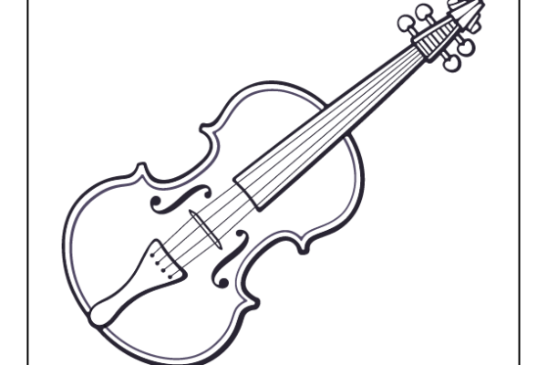 Classical Violin Coloring Page