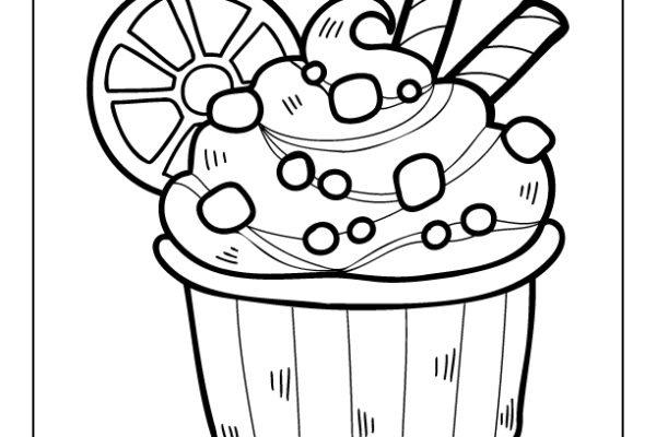 Cup Ice Cream Coloring Page