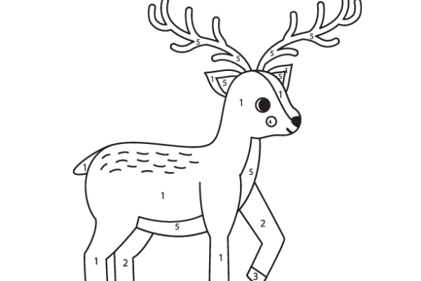 Cute Deer Color by Number