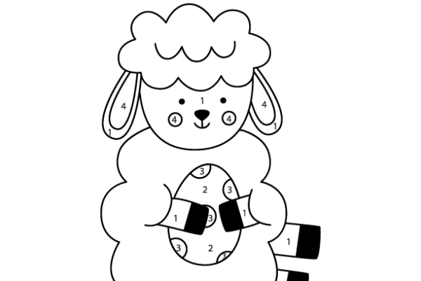 Cute Easter Lamb Color by Number