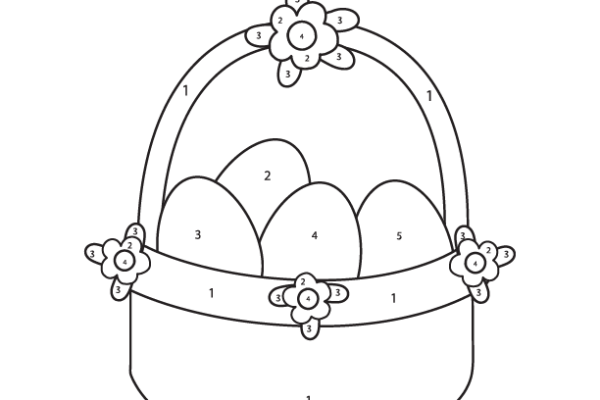 Easter Basket Color by Number