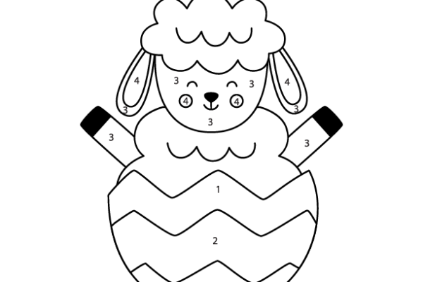 Easter Sheep Color by Number