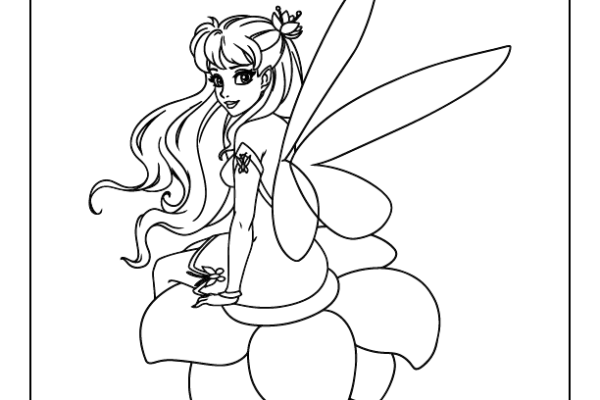 Flower Fairy Coloring Page