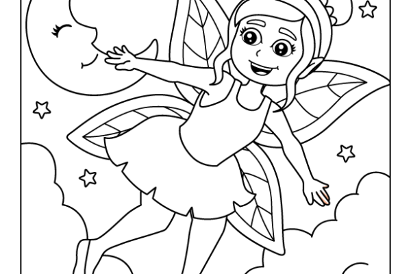 Flying Fairy Coloring Page