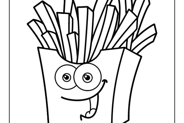 French fries Coloring Page