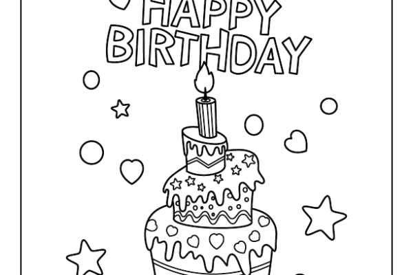 Happy Birthday Coloring Page