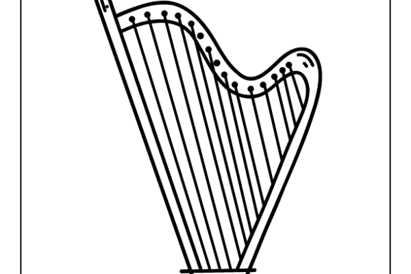 Harp Coloring Page