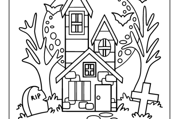 Haunted House Coloring Page