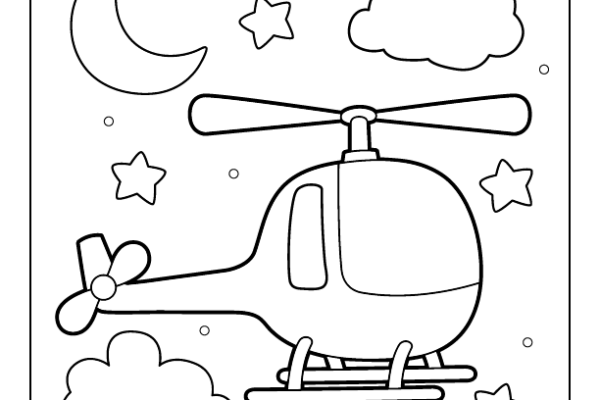 Helicopter Coloring Page