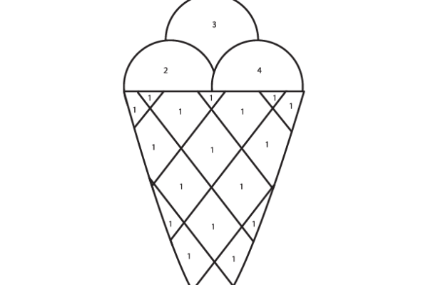 Ice Cream Cone Color by Number