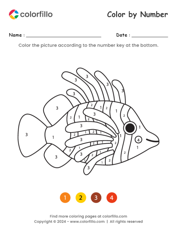 Lionfish Color by Number