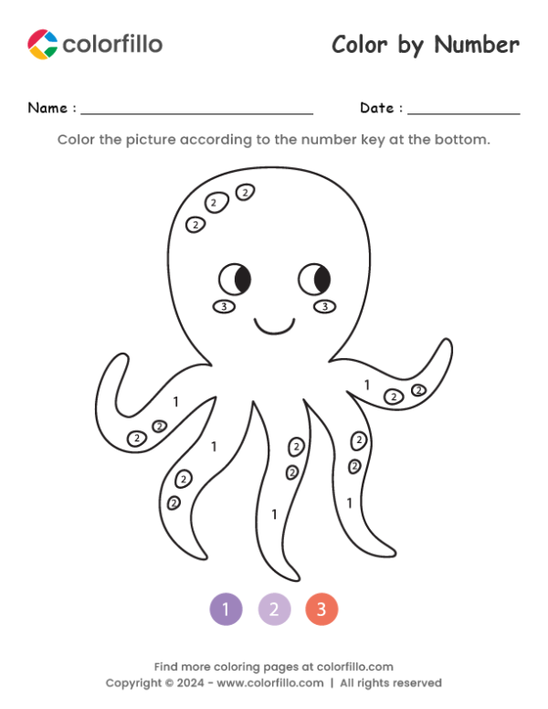 Octopus Color by Number