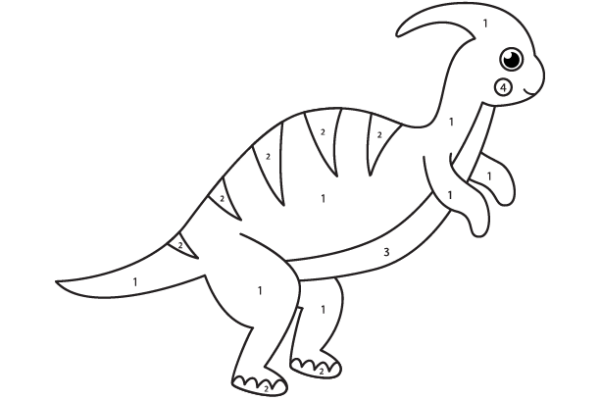 Parasaurolophus Color by Number