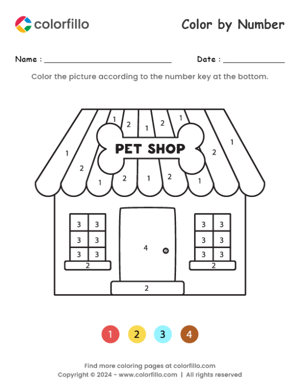 Pet Shop Color by Number