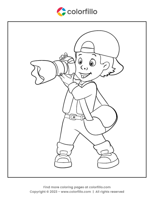 Free Online Photographer Coloring Page - colorfillo