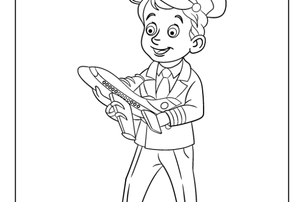 Pilot Coloring Page