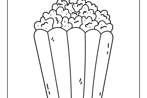 Popcorn Coloring Page