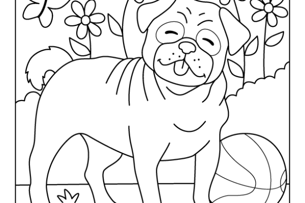 Pug Dog Coloring Page