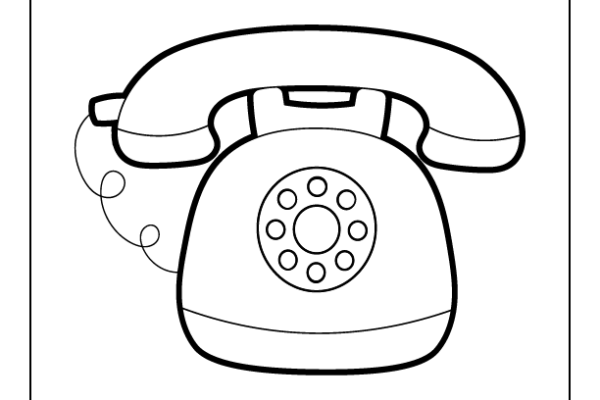 Retro Phone Coloring Page