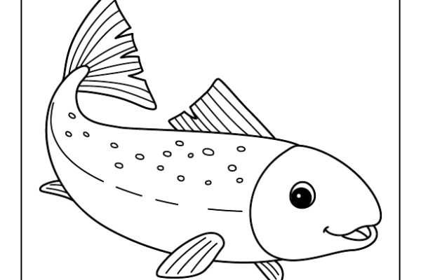 Salmon Fish Coloring Page