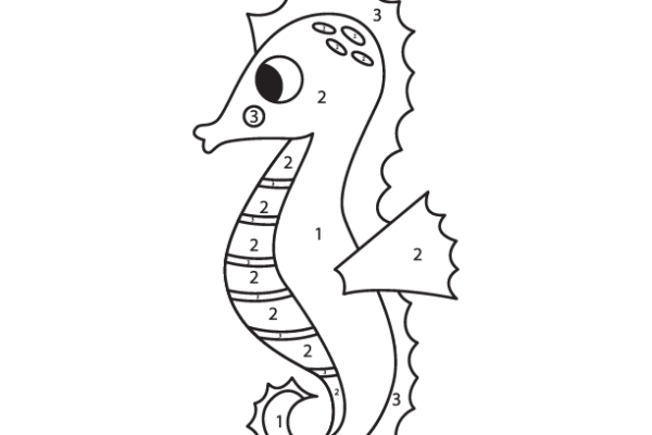 Sea horse Color by Number