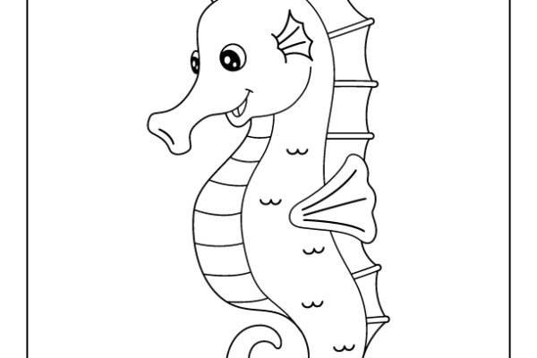 Seahorse Fish Coloring Page