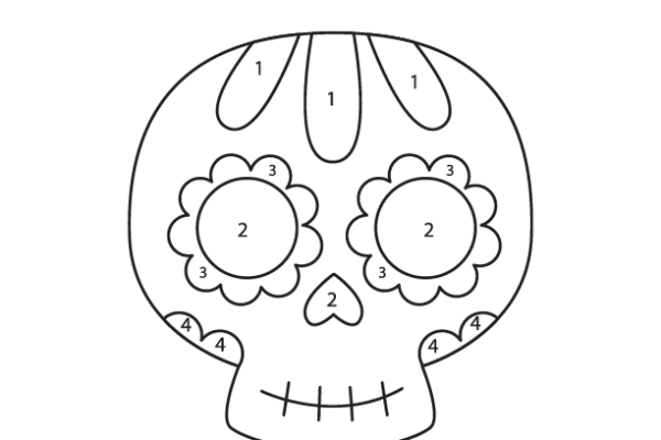 Skull Color by Number