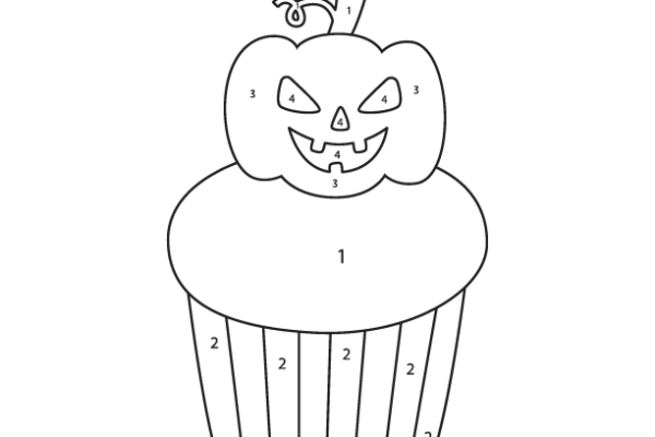 Spooky Cupcake Color by Number