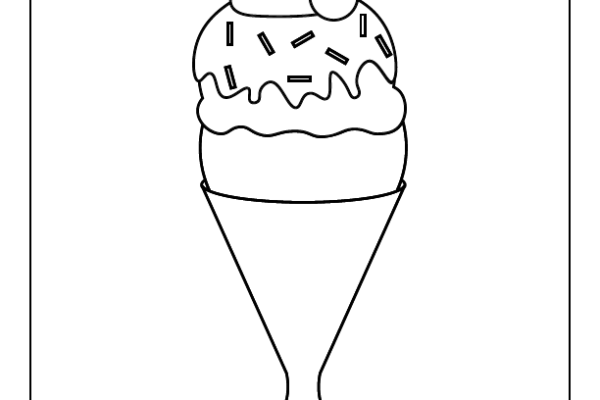 Sprinkle Ice Cream Coloring Page