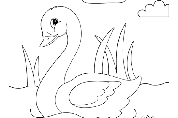 Swan Bird Coloring Page